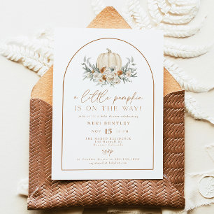 Invitation Fête de naissance BOHEME Citrouille Florale en Ter