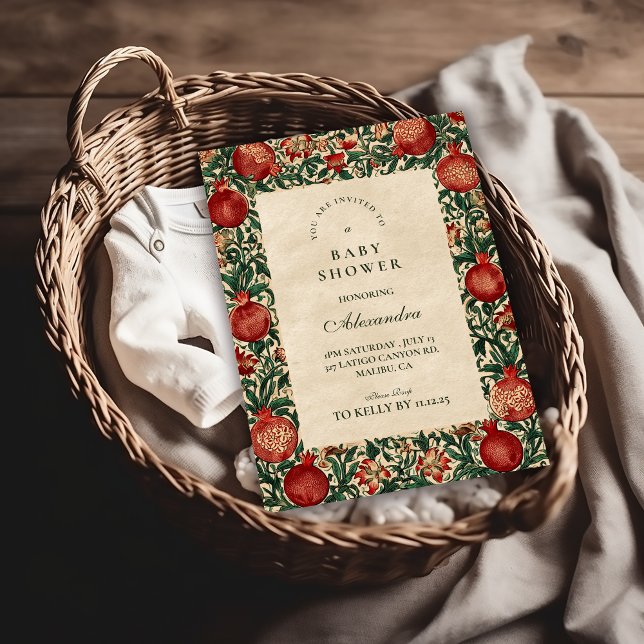 Invitation Fête de naissance botanique au jardin de grenade (Créateur téléchargé)