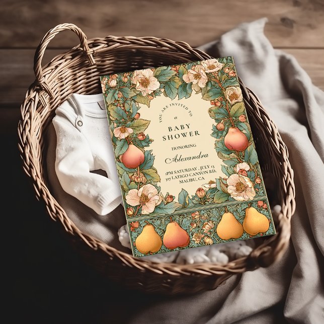 Invitation Fête de naissance botanique du jardin de poiriers  (Créateur téléchargé)