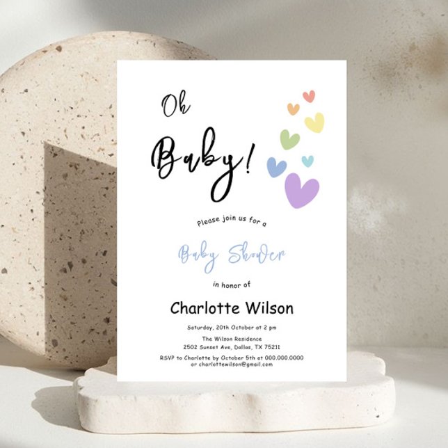 Invitation Fête de naissance Cute & Colorful Hearts (Créateur téléchargé)