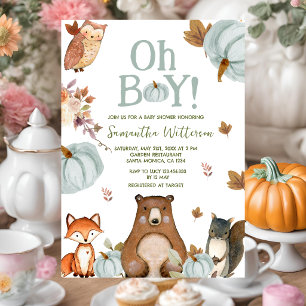 Invitation Fête de naissance d'animaux de bois de citrouille
