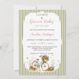 Invitation Fête de Naissance de Bébé aux Légumes de Jardin Su
