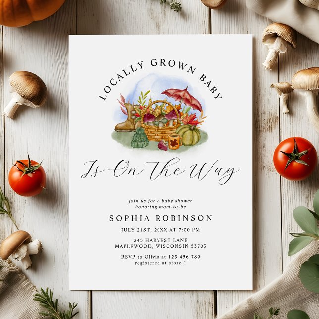 Invitation Fête de Naissance de Bébé Cultivé Localement par d (Créateur téléchargé)