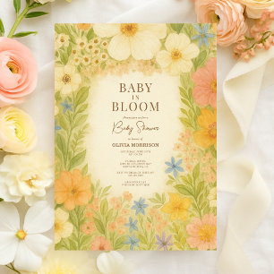 Invitation Fête de naissance de bébé dans un jardin de fleurs
