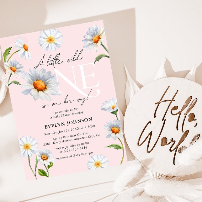 Invitation Fête de naissance de bébé fille 'Un petit sauvageo (Créateur téléchargé)