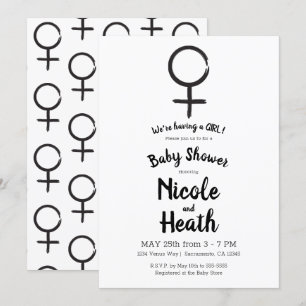 Invitation Fête de naissance de bébé fille Vénus Astrologie M