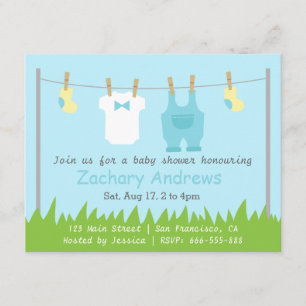 Invitation Fête de naissance de bébé garçon adorable avec des