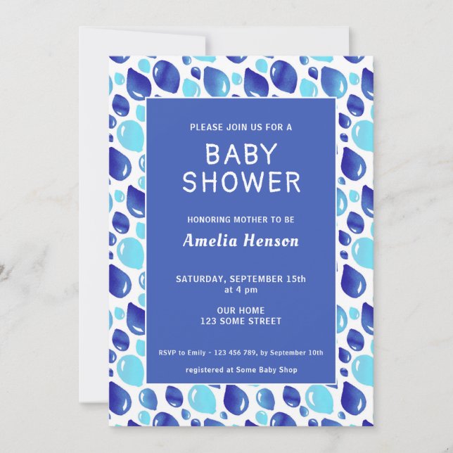Invitation Fête de naissance de bébé garçon avec motif de bal (Devant)