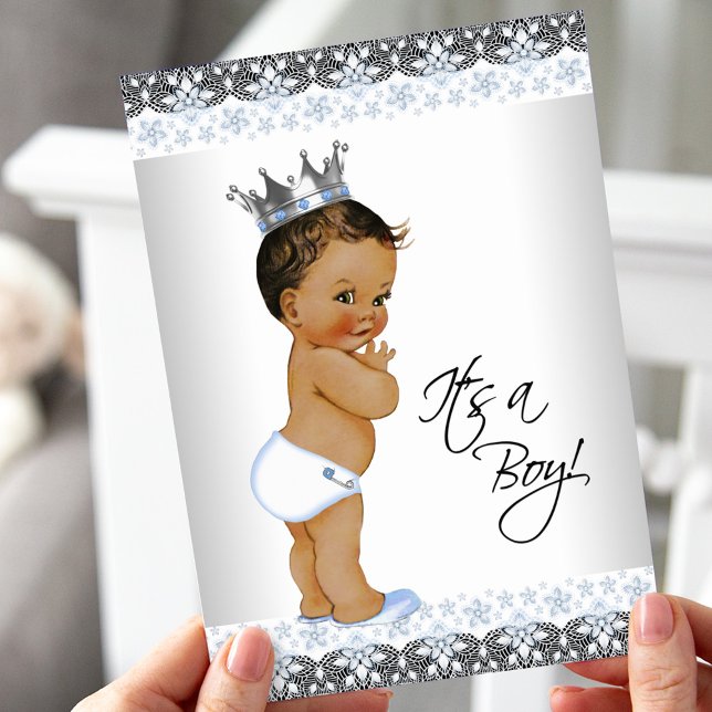 Invitation Fête de naissance de bébé garçon prince ethnique v (Créateur téléchargé)