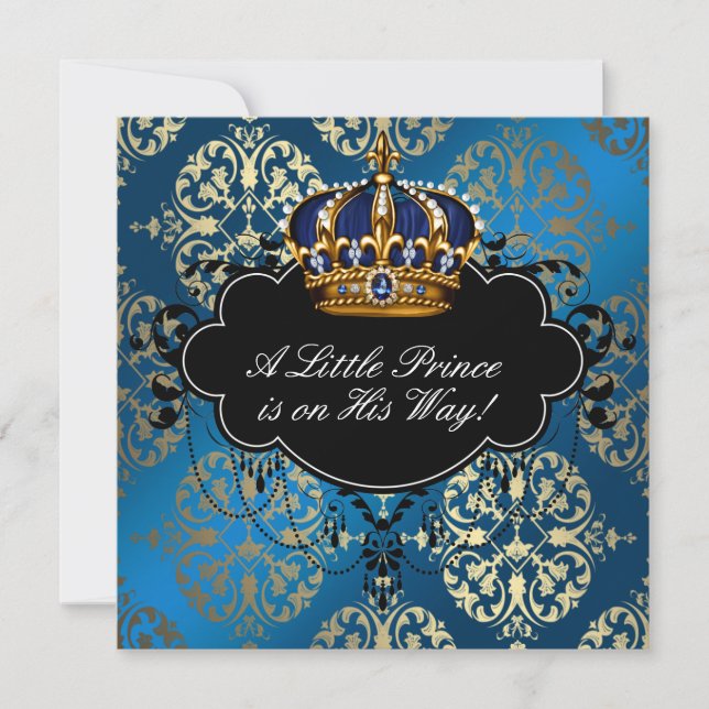 Invitation Fête de naissance de bébé garçon Royal Navy bleu e (Devant)