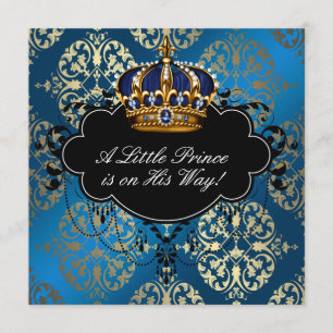 Invitation Fête de naissance de bébé garçon Royal Navy bleu e