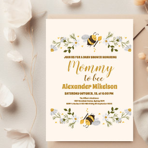 Invitation Fête de naissance de bébé Maman abeille
