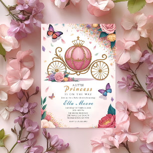 Invitation Fête de naissance de bébé Princesse Carrosse Royal