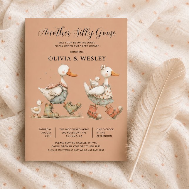 Invitation Fête de naissance de Bébé Silly Goose 2 (Créateur téléchargé)