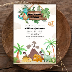 Invitation Fête de Naissance de Bébé Volcan Tropical qui Fait