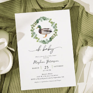 Invitation Fête de naissance de canard colvert neutre en term