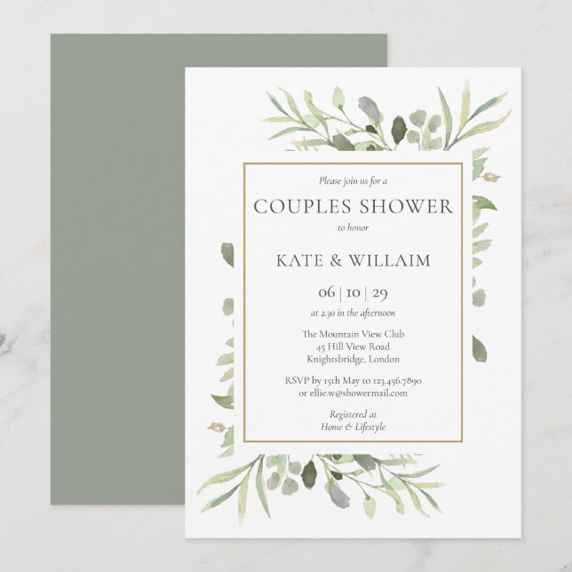 Invitation Fête de naissance de couple dans une forêt verdoya (Devant / Derrière)
