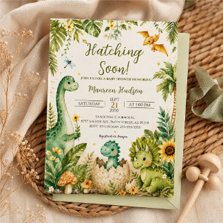 Invitation Fête de naissance de dinosaure mignon