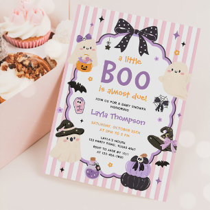 Invitation Fête de naissance de fille fantôme Halloween rose 