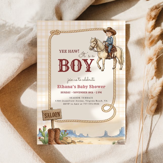 Invitation Fête de naissance de garçon Cowboy Western Wild We (Créateur téléchargé)