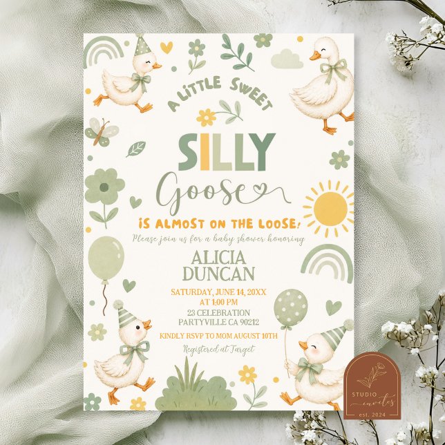 Invitation Fête de naissance de garçon vert sauge Mignonne Oi (Créateur téléchargé)