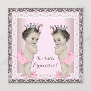 Invitation Fête de naissance de jumelles filles