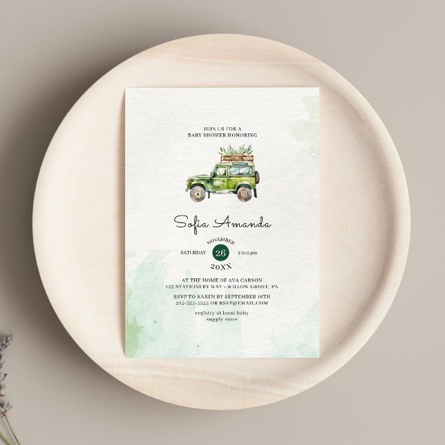 Invitation Fête de naissance de la nurserie d'animaux de safa (Créateur téléchargé)