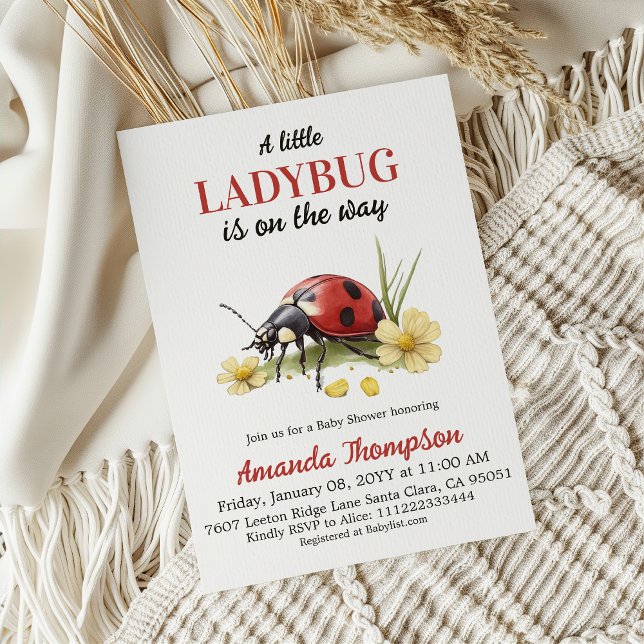 Invitation Fête de naissance de la petite coccinelle de la ma (Créateur téléchargé)