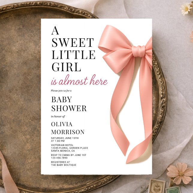 Invitation Fête de Naissance de la Petite Fille Douce est Pre (Créateur téléchargé)