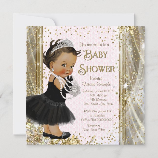 Invitation Fête de naissance de la petite princesse ethnique  (Devant)