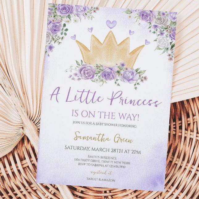 Invitation Fête de naissance de la petite princesse violette (Créateur téléchargé)