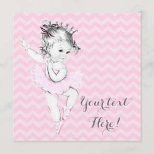 Invitation Fête de naissance de la princesse ballerine rose