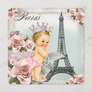Invitation Fête de naissance de la princesse blonde vintage P