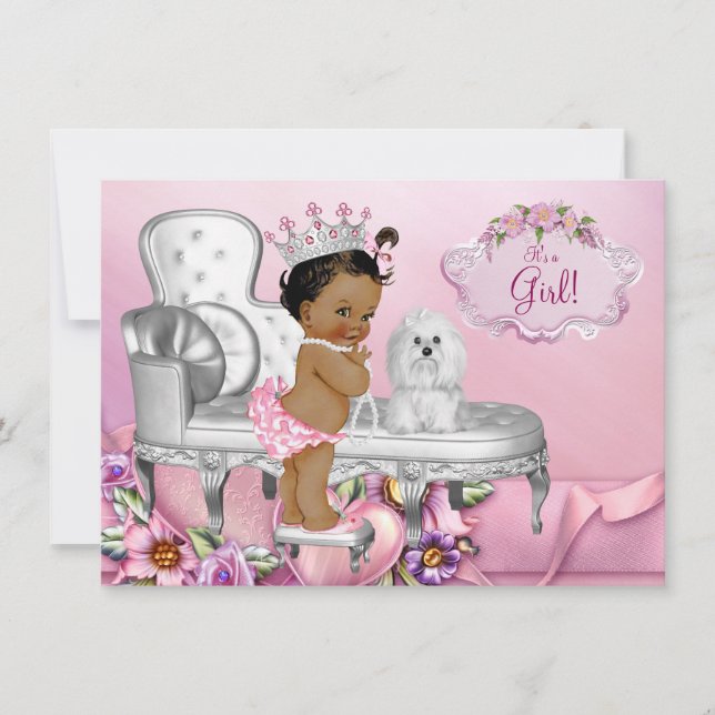 Invitation Fête de naissance de la princesse ethnique Chaise  (Devant)