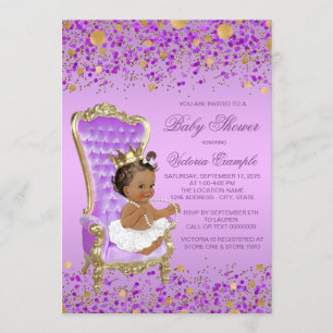Invitation Fête de naissance de la princesse ethnique Gold Li