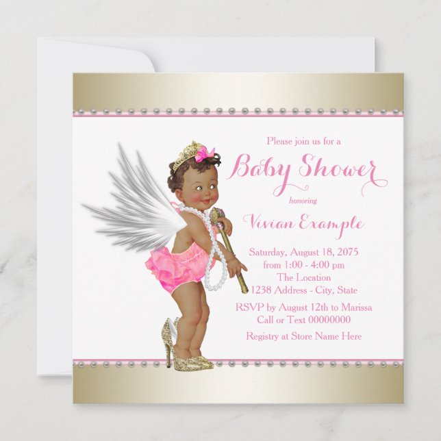 Invitation Fête de naissance de la princesse ethnique Pearl P (Devant)