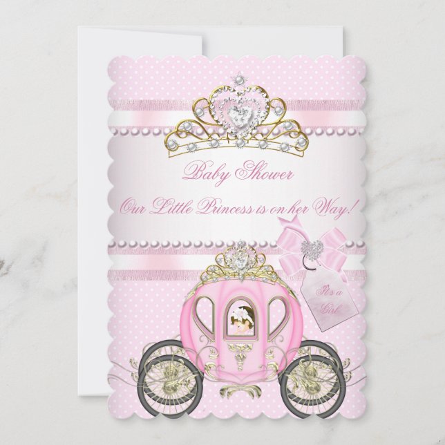Invitation Fête de naissance de la princesse Pretty Baby, jol (Devant)