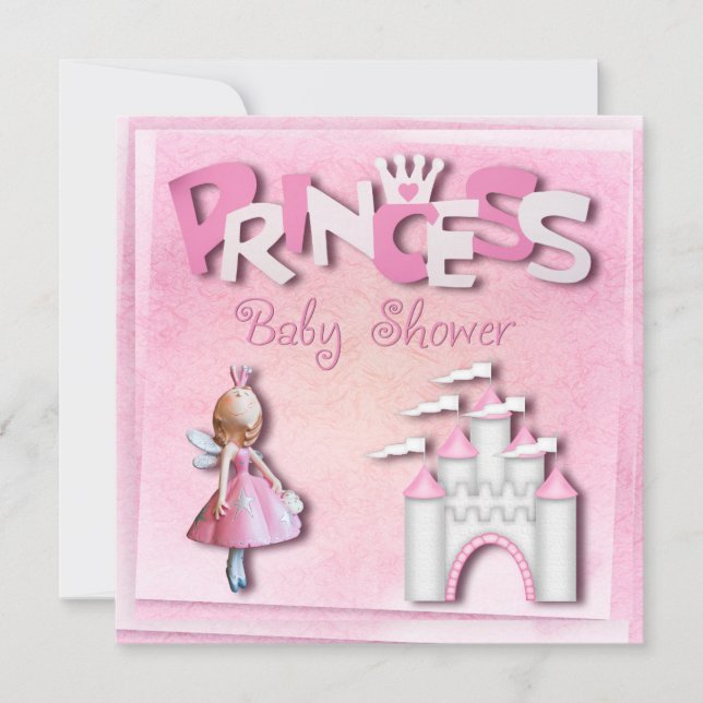 Invitation Fête de naissance de la Princesse Rose Cupcake & C (Devant)