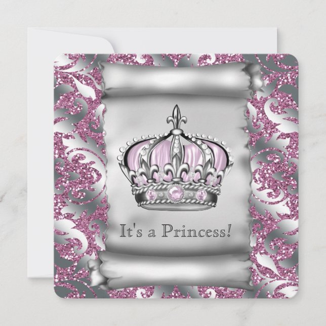 Invitation Fête de naissance de la princesse rose royale réga (Devant)