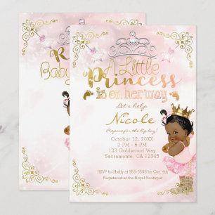 Invitation Fête de naissance de la princesse rose scintillant