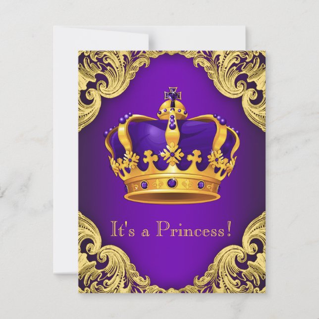 Invitation Fête de naissance de la princesse Violet Or Fancy (Devant)