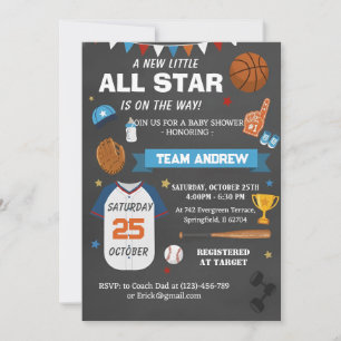 Invitation Fête de naissance de la star du sport personnalisé