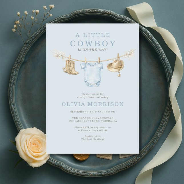 Invitation Fête de naissance de Little Cowboy Boy (Créateur téléchargé)