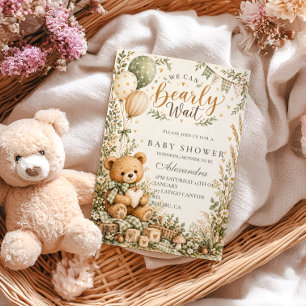 Invitation Fête de naissance de l'ours des bois de conte de f
