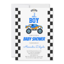 Fête de naissance de Oh Boy Blue Monster Truck Béb