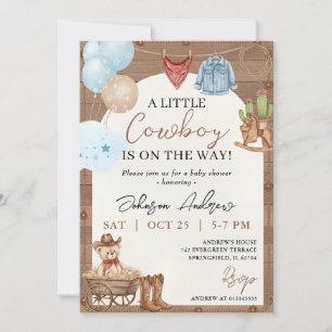 Invitation Fête de naissance de petit cow-boy numérique perso