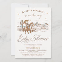 Fête de naissance de petit cowboy western Marron R