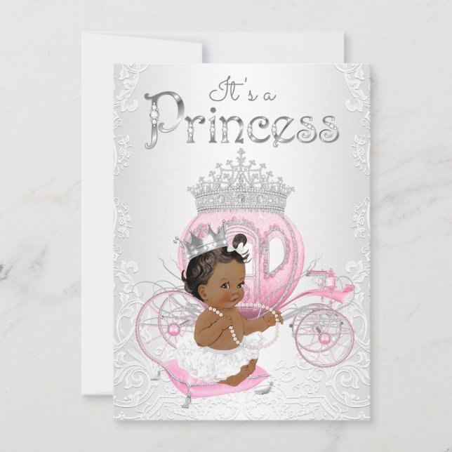 Invitation Fête de naissance de princesse afro-américaine (Devant)
