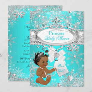 Invitation Fête de naissance de princesse Flocons de neige Aq