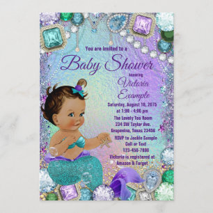 Invitation Fête de naissance de sirène ethnique Jewel Mermaid